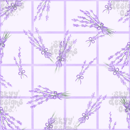 Watercolor lavender floral pattern