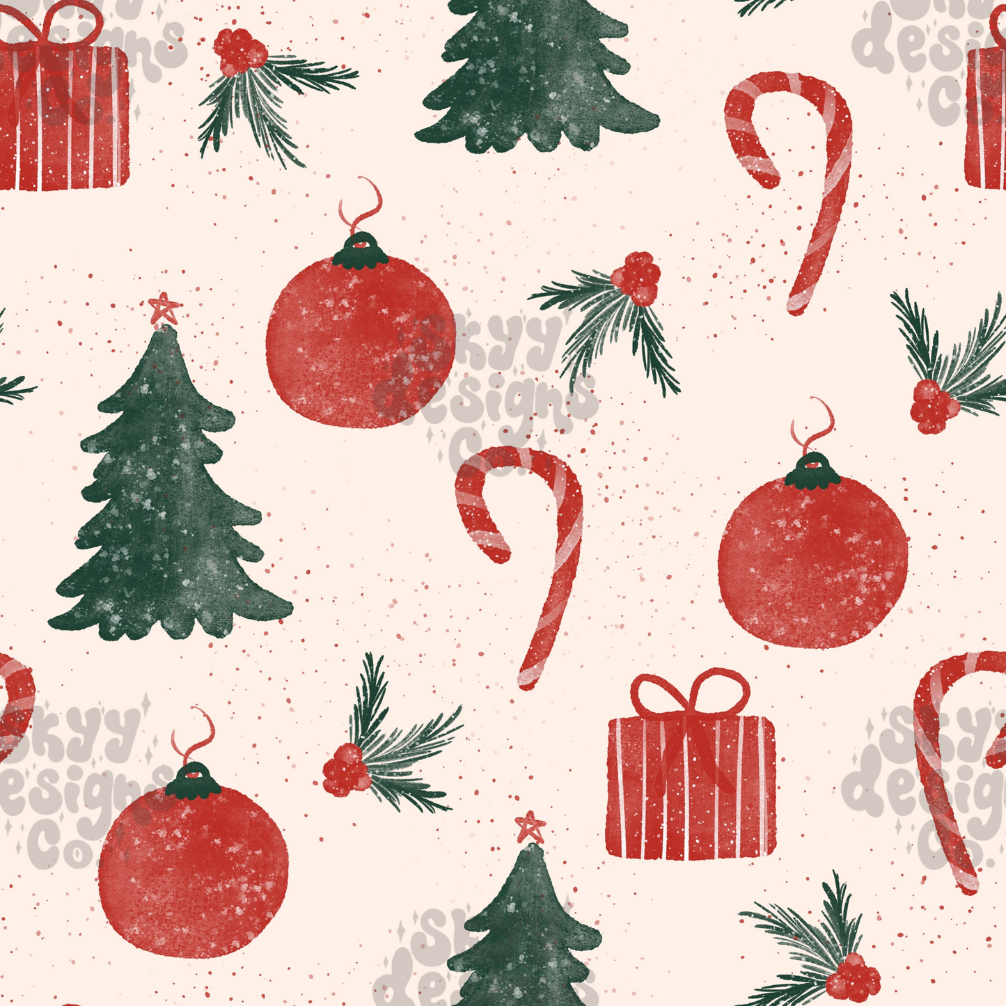 Watercolor Christmas Pattern