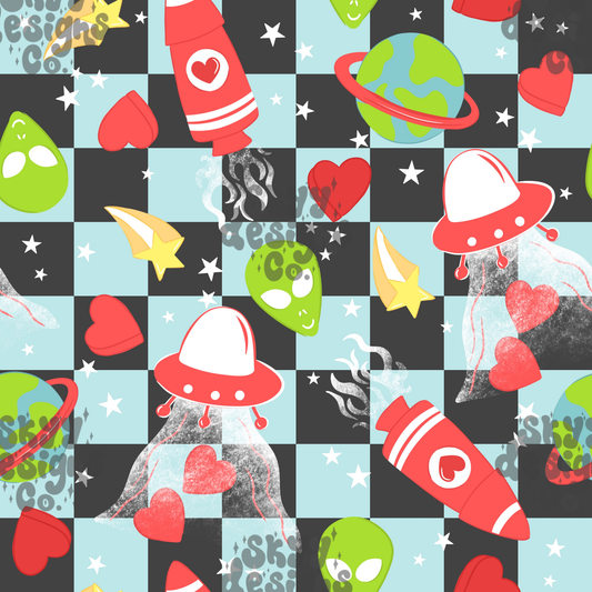 Boys Valentine Aliens Pattern