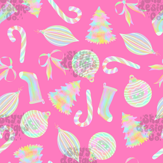 Bright Rainbow Christmas Seamless Pattern