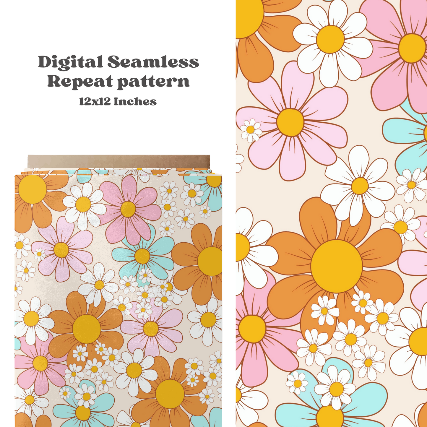 Bright summer daisy floral Pattern