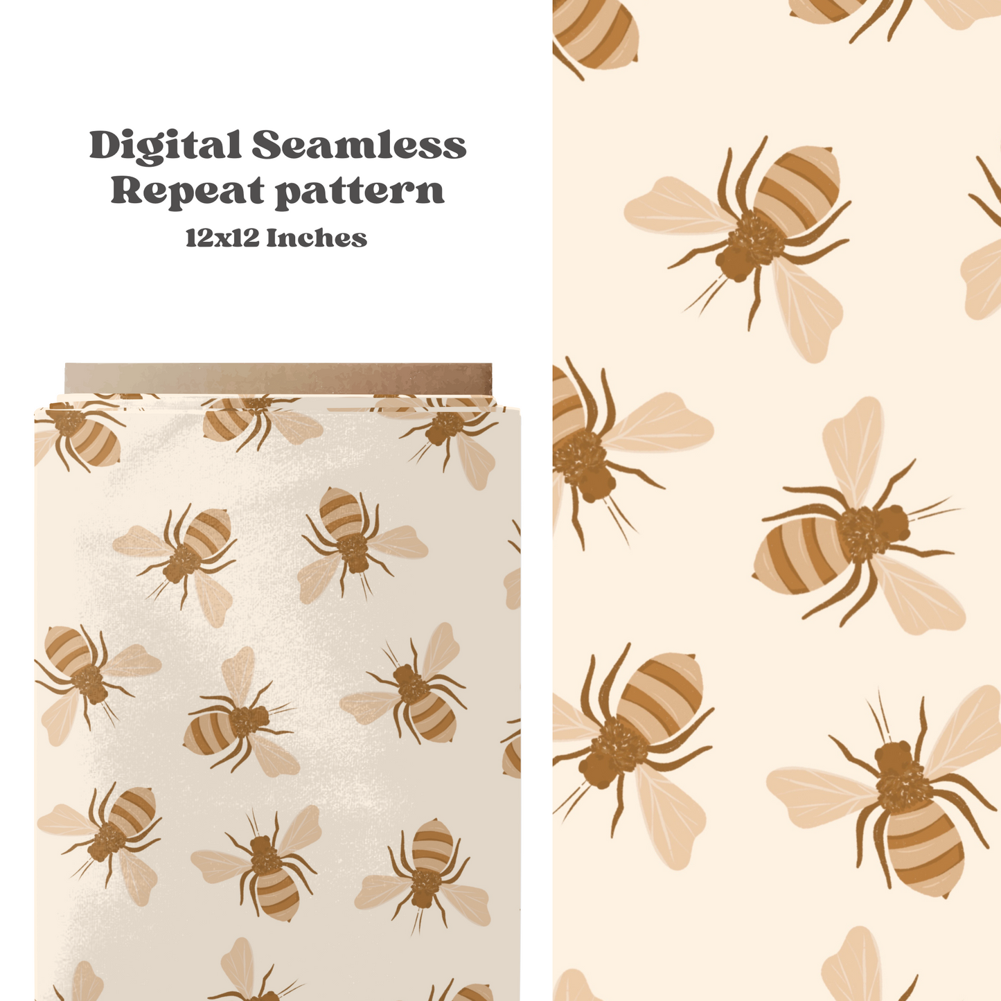 Neutral Spring Bees Pattern