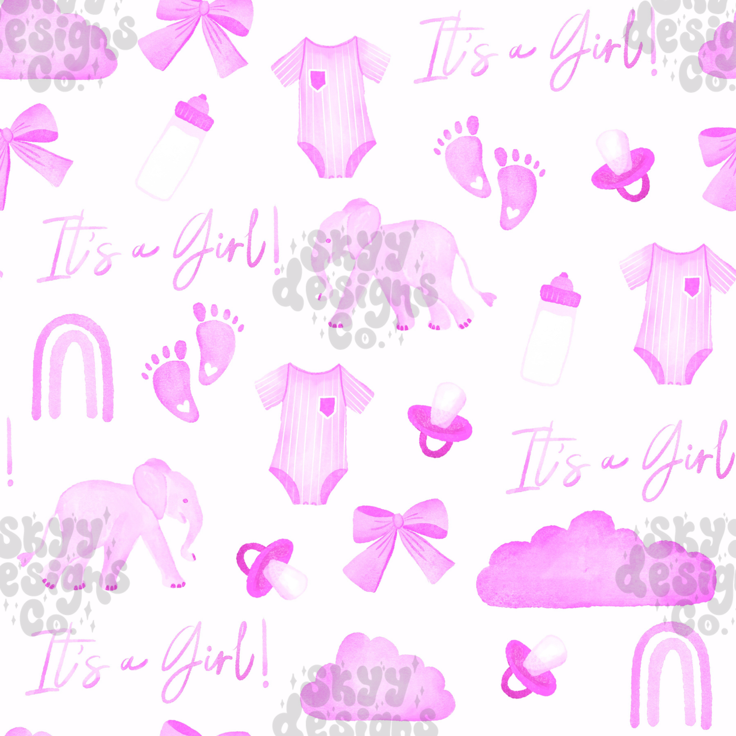 Its a girl Baby shower pattern