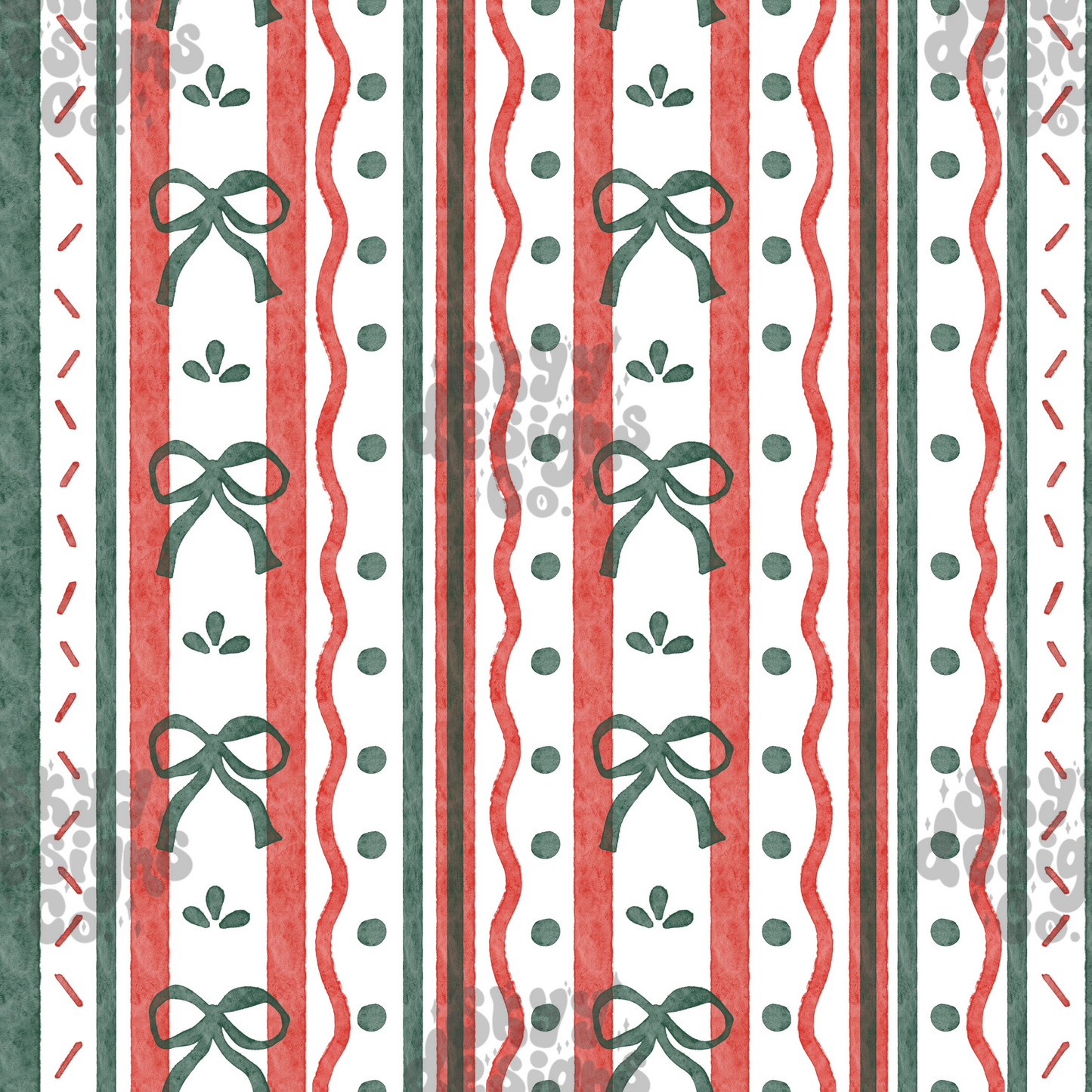 Christmas Coquette Stripe Pattern