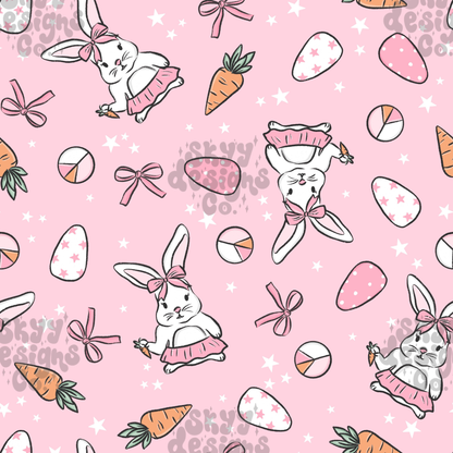 Girly coquette Easter Seamless pattern