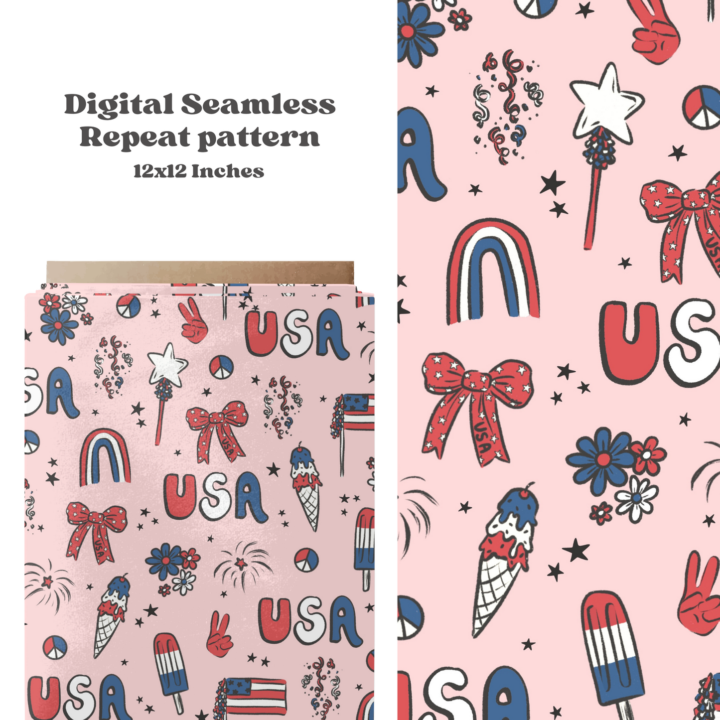 Pink Fourth Of July Pattern