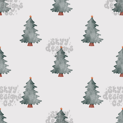 Watercolor Christmas Trees Pattern