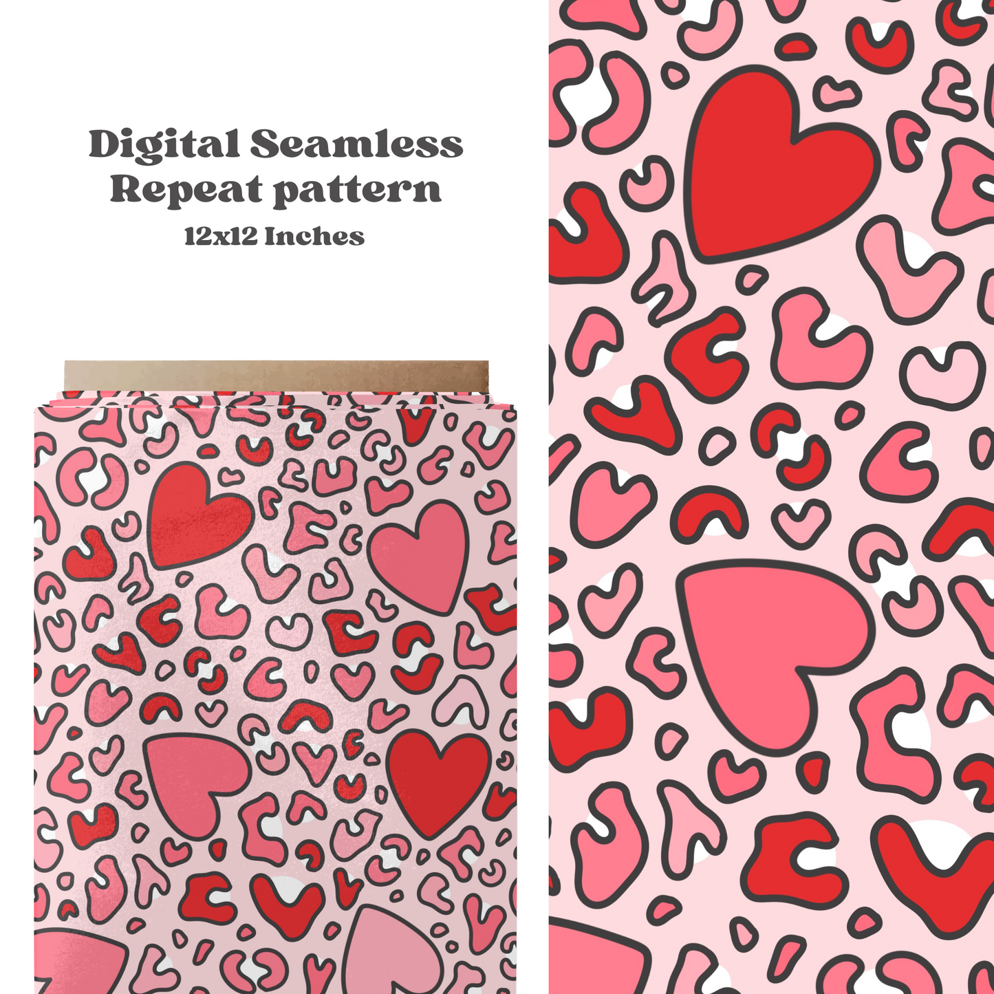 Heart Cheetah Pattern Design