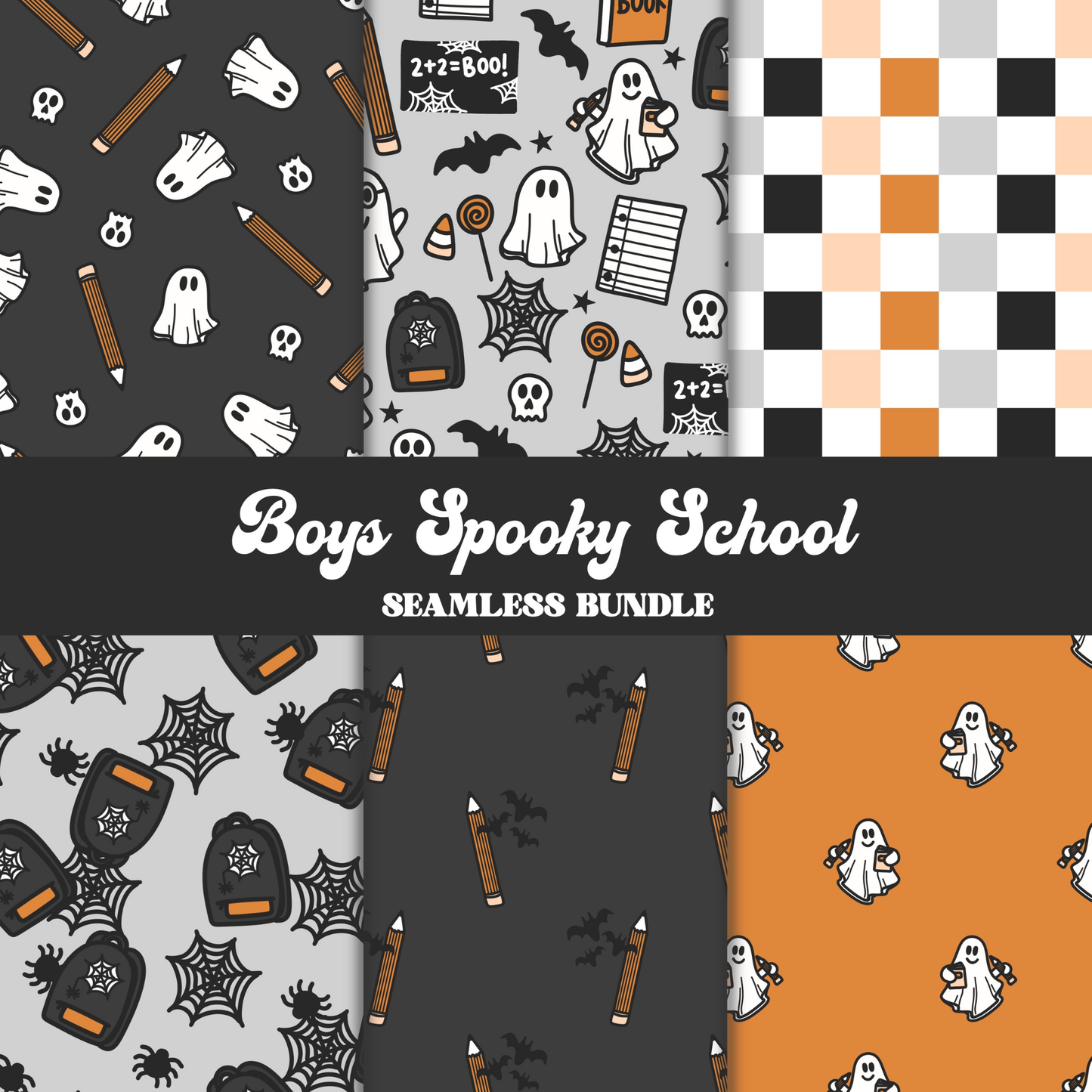 Boys Spooky School Seamless Bundle