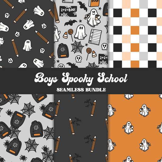 Boys Spooky School Seamless Bundle