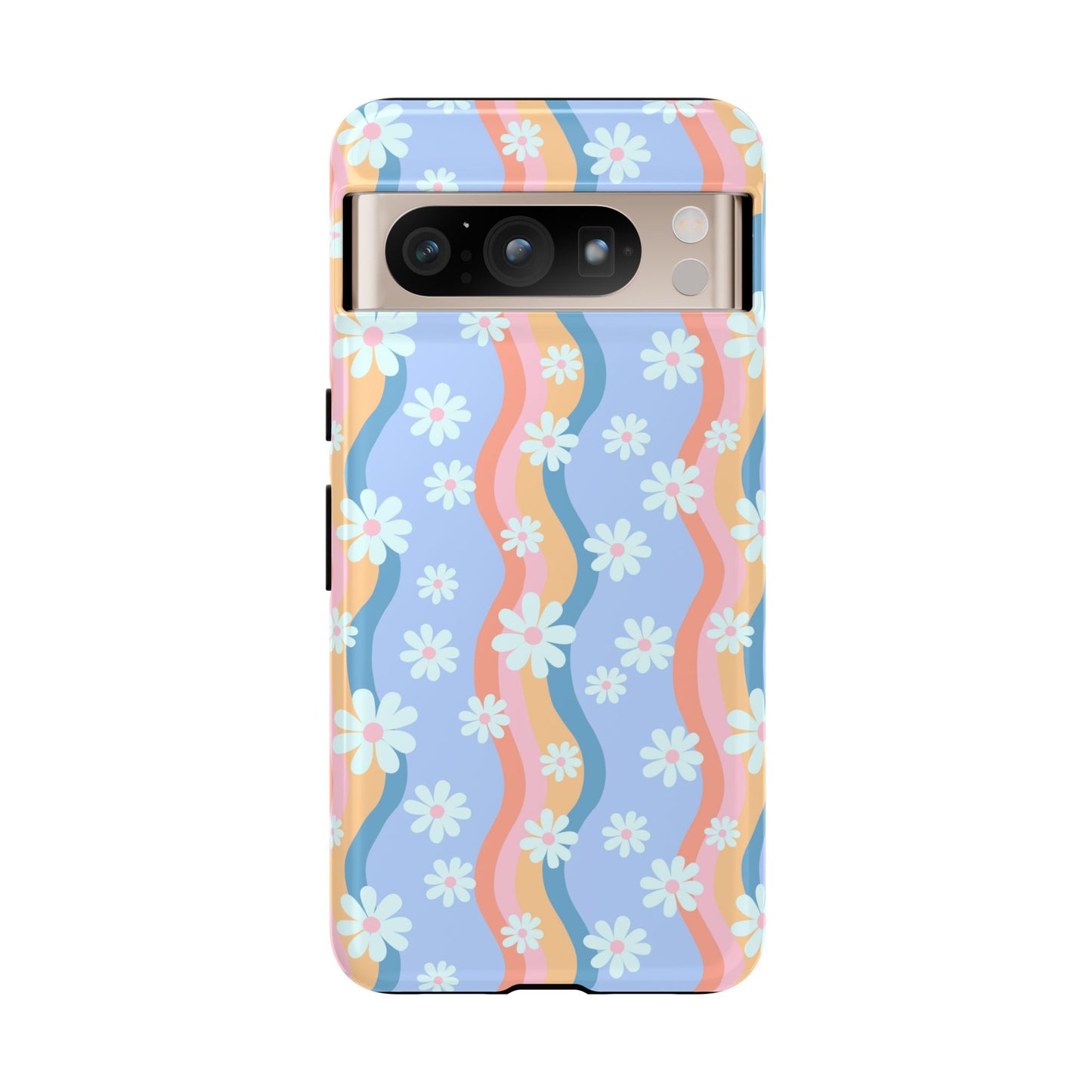 Blue Wavy Daisy Phone Case