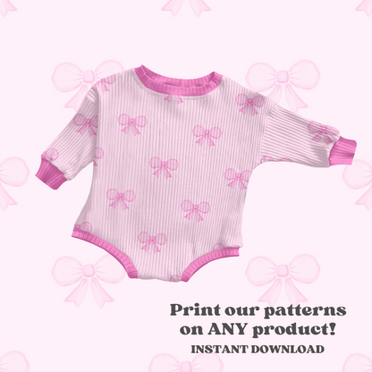 Preppy Pink Bow Pattern