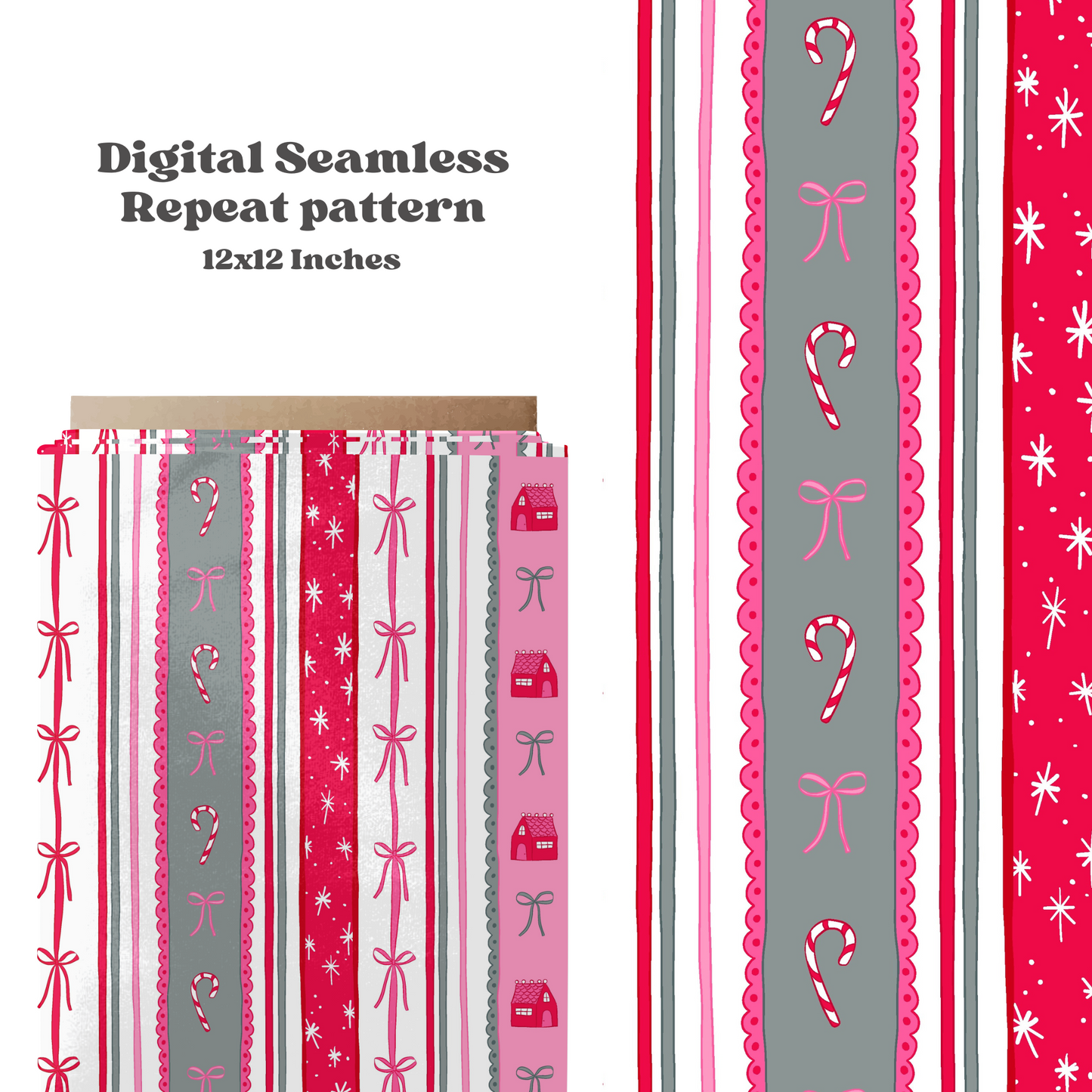 Preppy Christmas bow Stripe