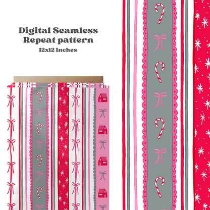 Preppy Christmas bow Stripe