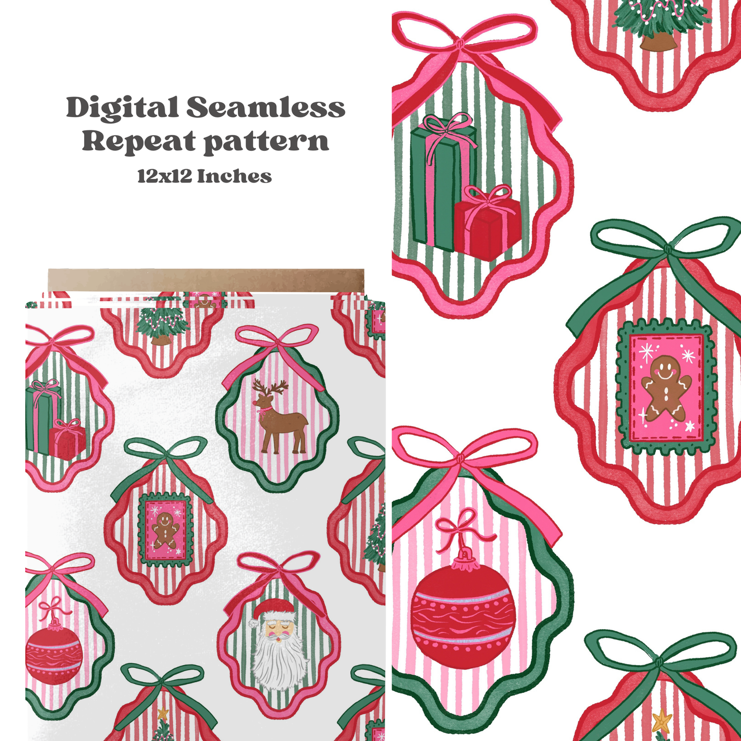 Preppy Holiday Bow Frames