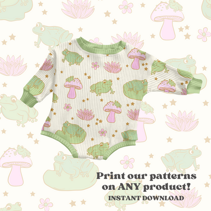 Spring frogs Pattern Design