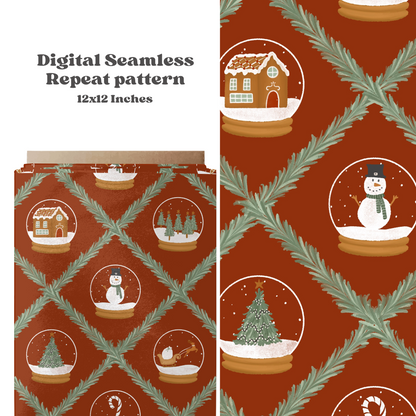 Snow globes on red background