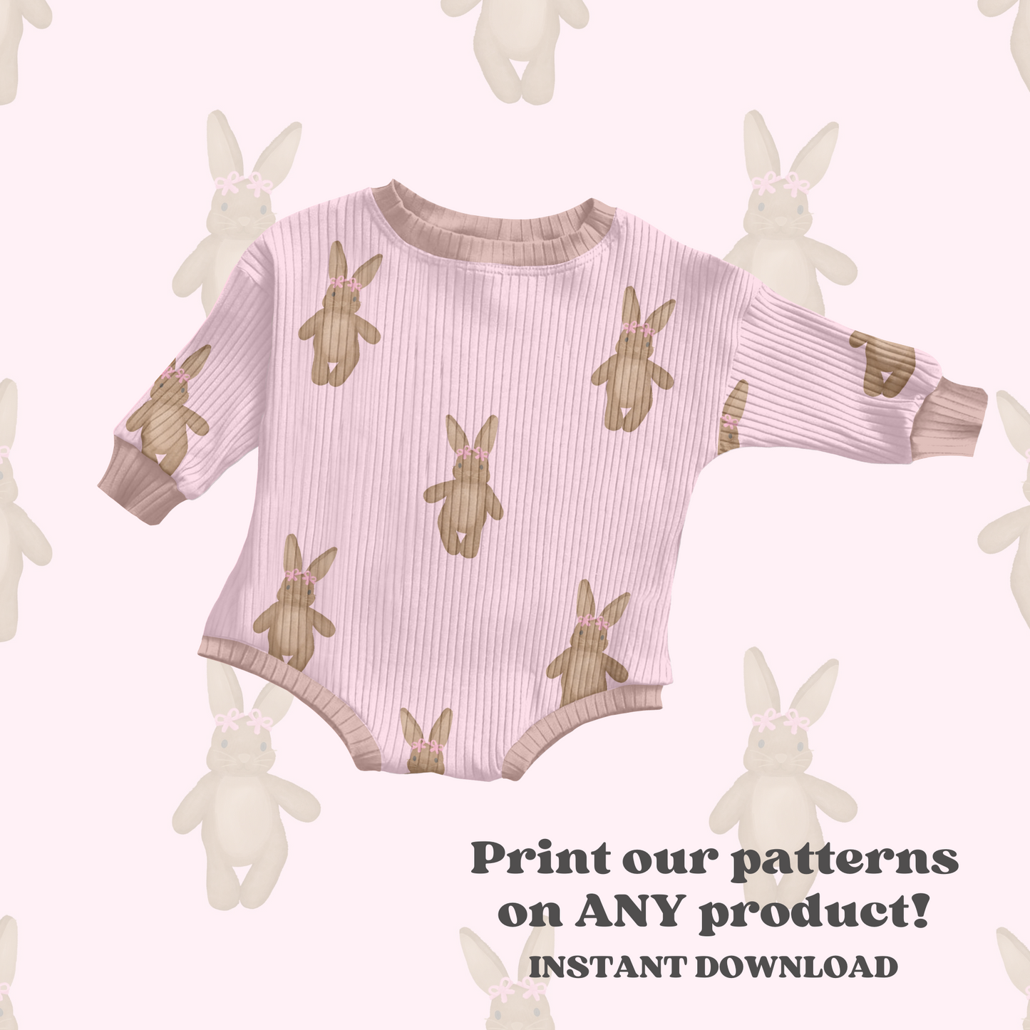 Girly Easter bunny Pattern
