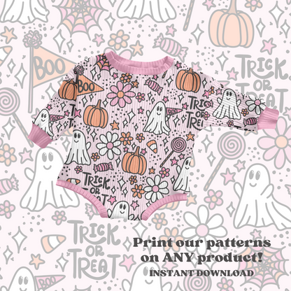 Trendy Halloween Ghosts Pattern