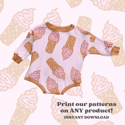 Girly summer Ice Cream Pattern