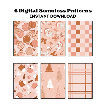 Boho neutral Christmas Pattern Bundle