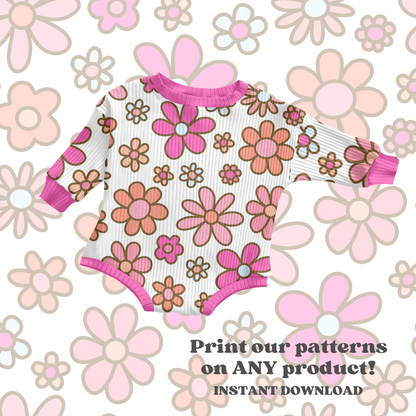 Retro Daisy Floral Pattern