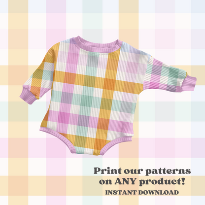 Pastel Spring Gingham Pattern