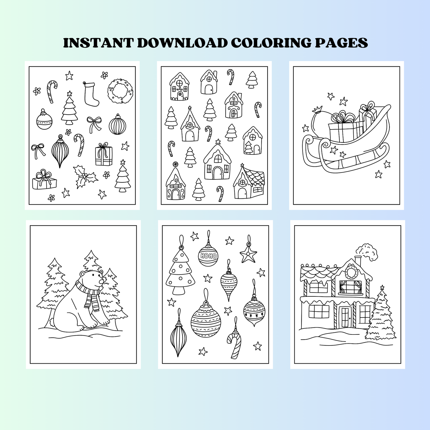 Festive Christmas coloring Pages