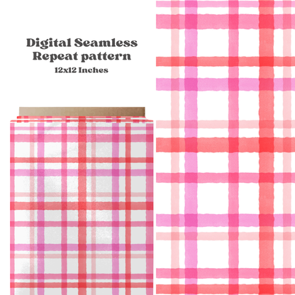 Watercolor Pink Plaid