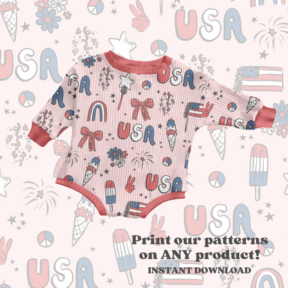 Pink Fourth Of July Pattern