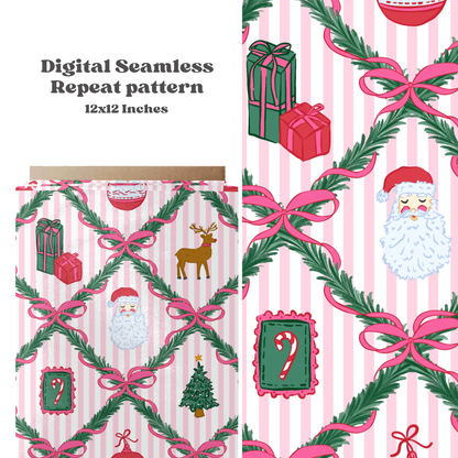 Preppy Christmas patchwork bows