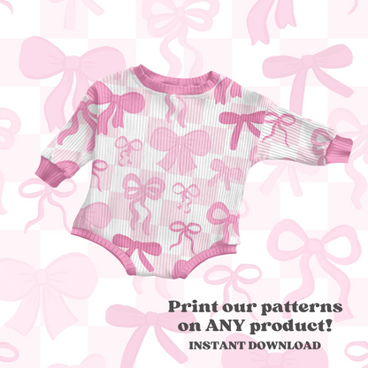 Checkered Girly Bows Pattern