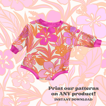 Bright Summer Hibiscus Floral Pattern
