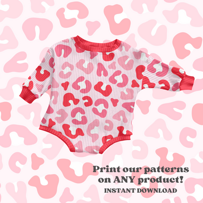 Valentine cheetah seamless pattern