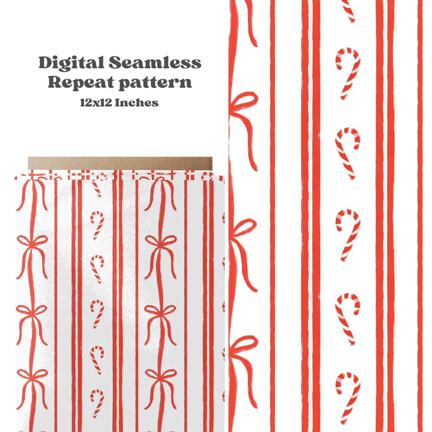 Preppy Christmas bow stripe