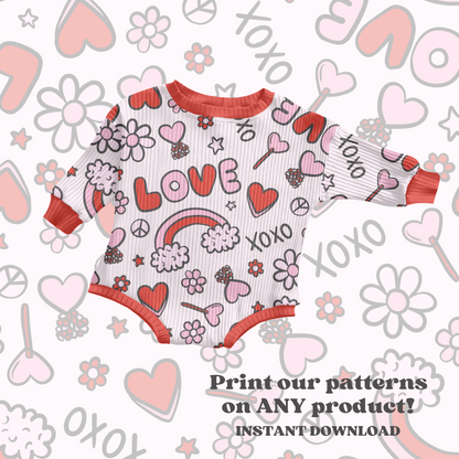 Trendy Valentine’s Day love pattern design