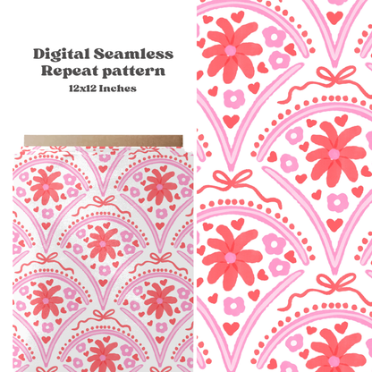 Watercolor Scallop Floral