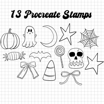 Halloween Procreate Stamp Brush Set
