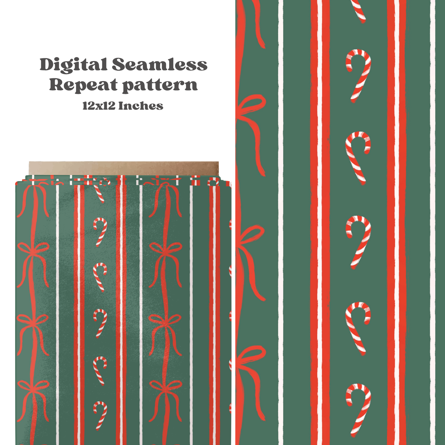 Preppy Christmas bow stripe