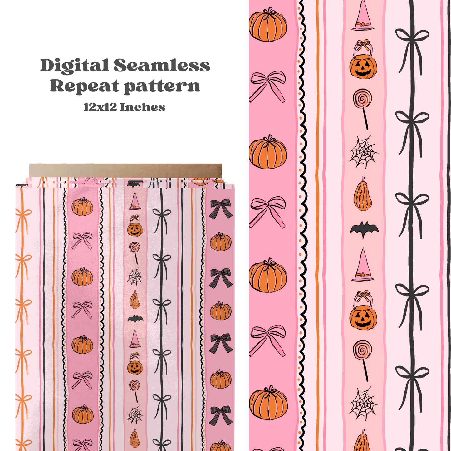 Coquette Halloween Stripe