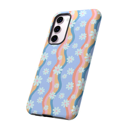 Blue Wavy Daisy Phone Case