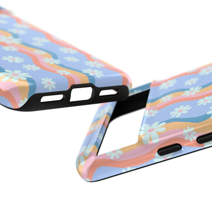 Blue Wavy Daisy Phone Case