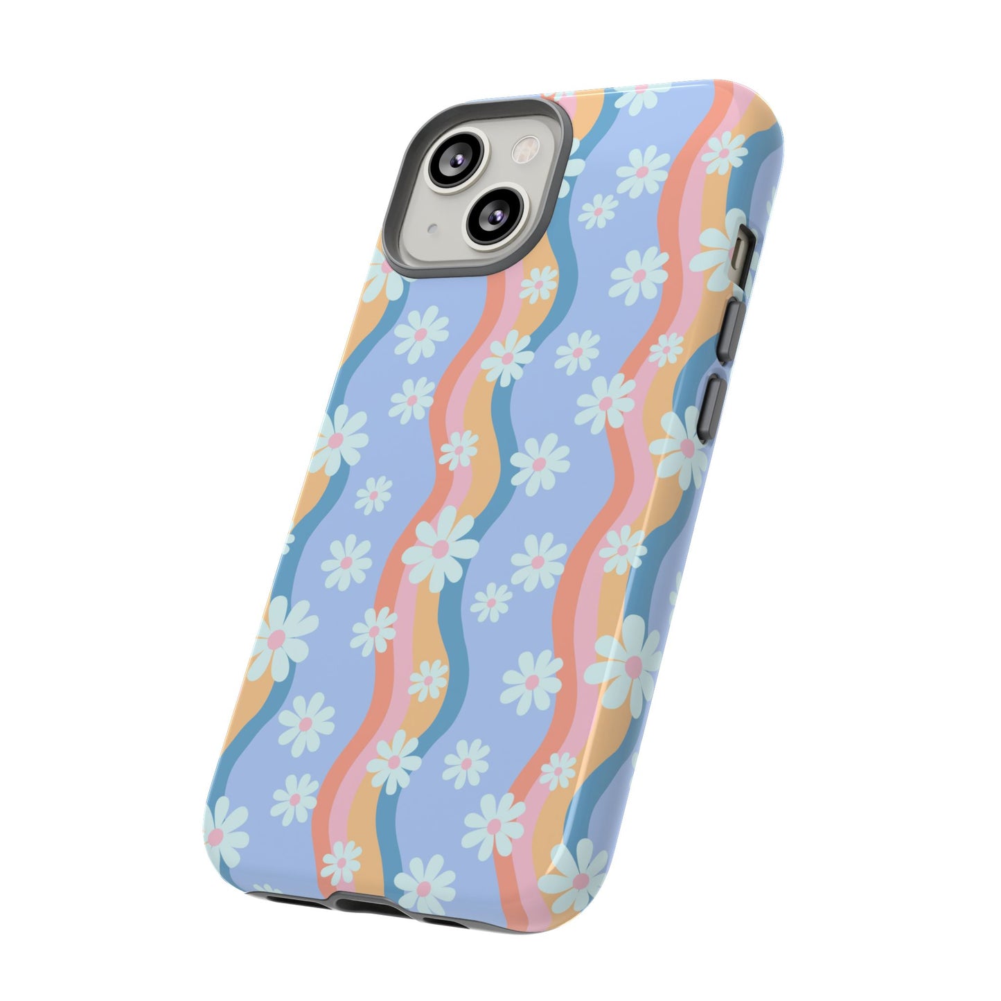 Blue Wavy Daisy Phone Case