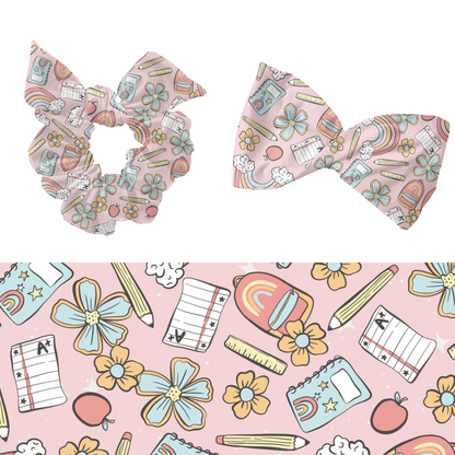 Pastel School Supplies Pattern Design