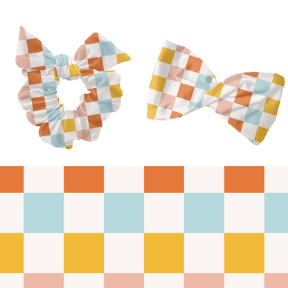 Retro Groovy Checkered Pattern