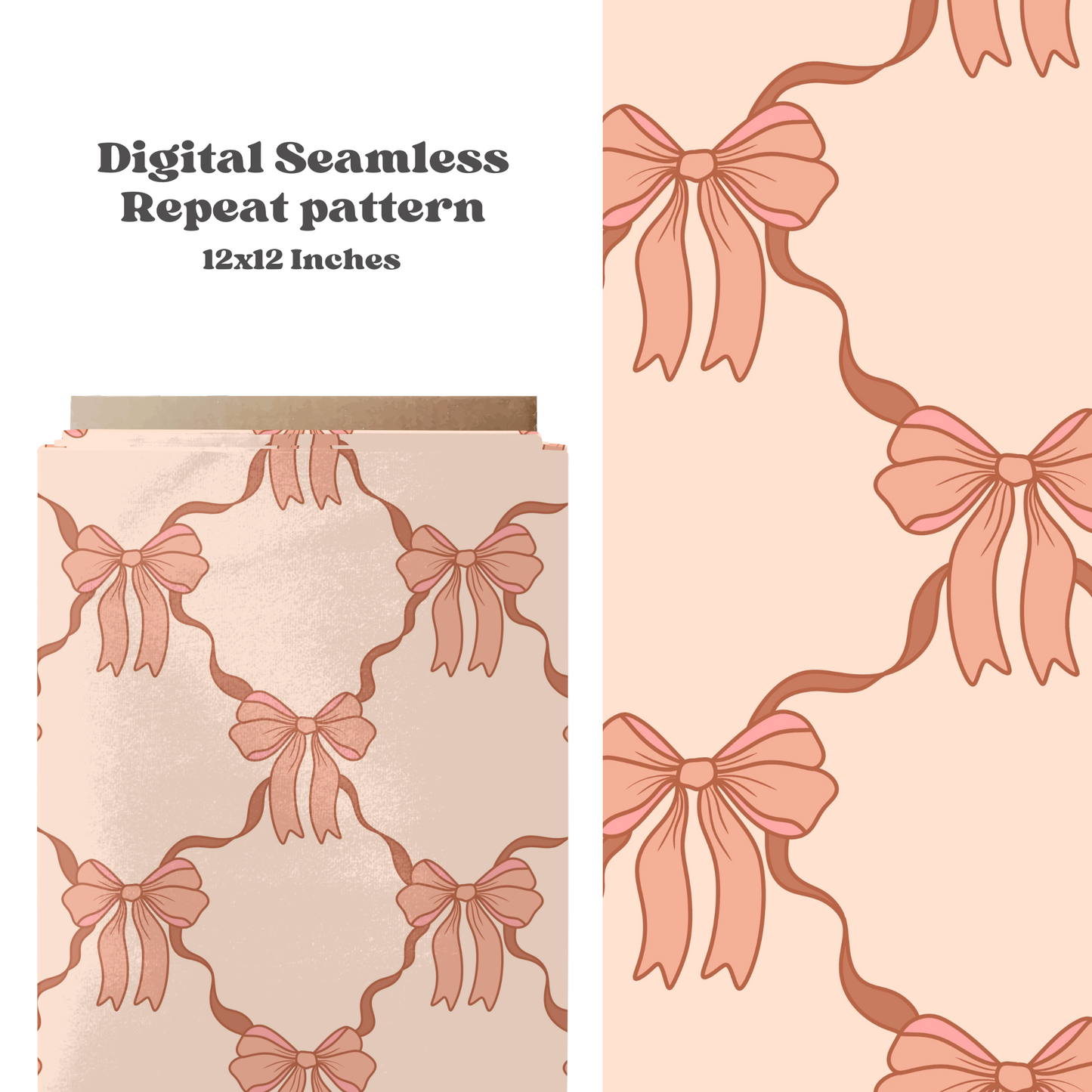 Neutral fall Coquette bows pattern