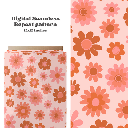 Retro Fall neutral floral Seamless Pattern