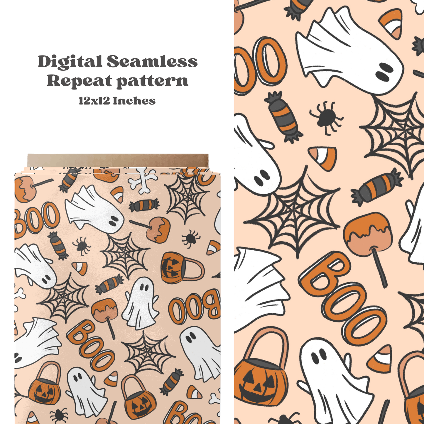 Boy Spooky Halloween Seamless Pattern