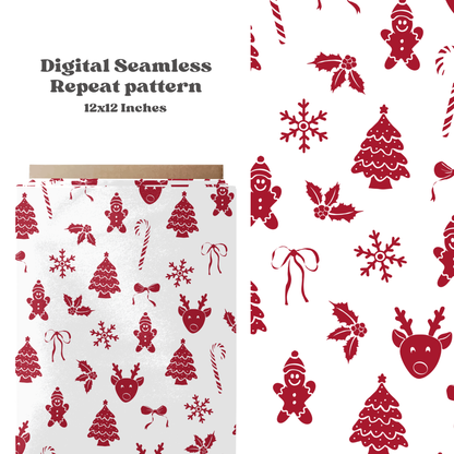 Monochrome Christmas Seamless Pattern