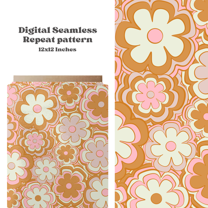 Bright retro daisy seamless pattern